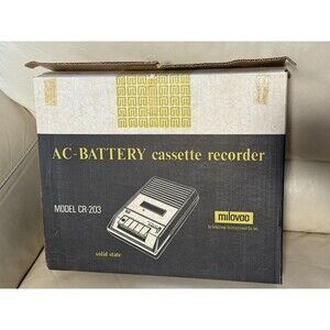 Vintage Milovac CR-203 Cassette Recorder Player Works In The Box